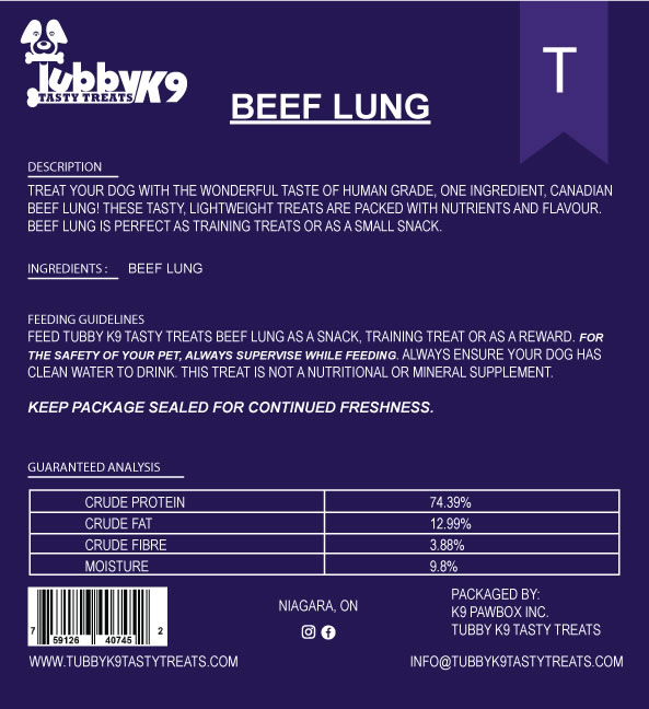 beef lung healthy dog treats back